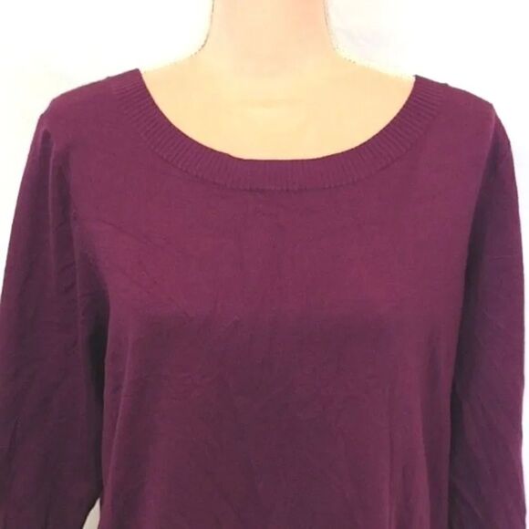 Lands' End Outfitters Purple Elbow Sleeve Acrylic Sweater XL - Picture 3 of 16